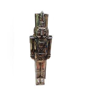 Vintage Department 56 Hinged Nutcracker Soldier Silver Plated Chrome